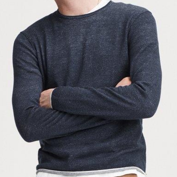 Rag Bone Trent Crewneck Navy Sweater 